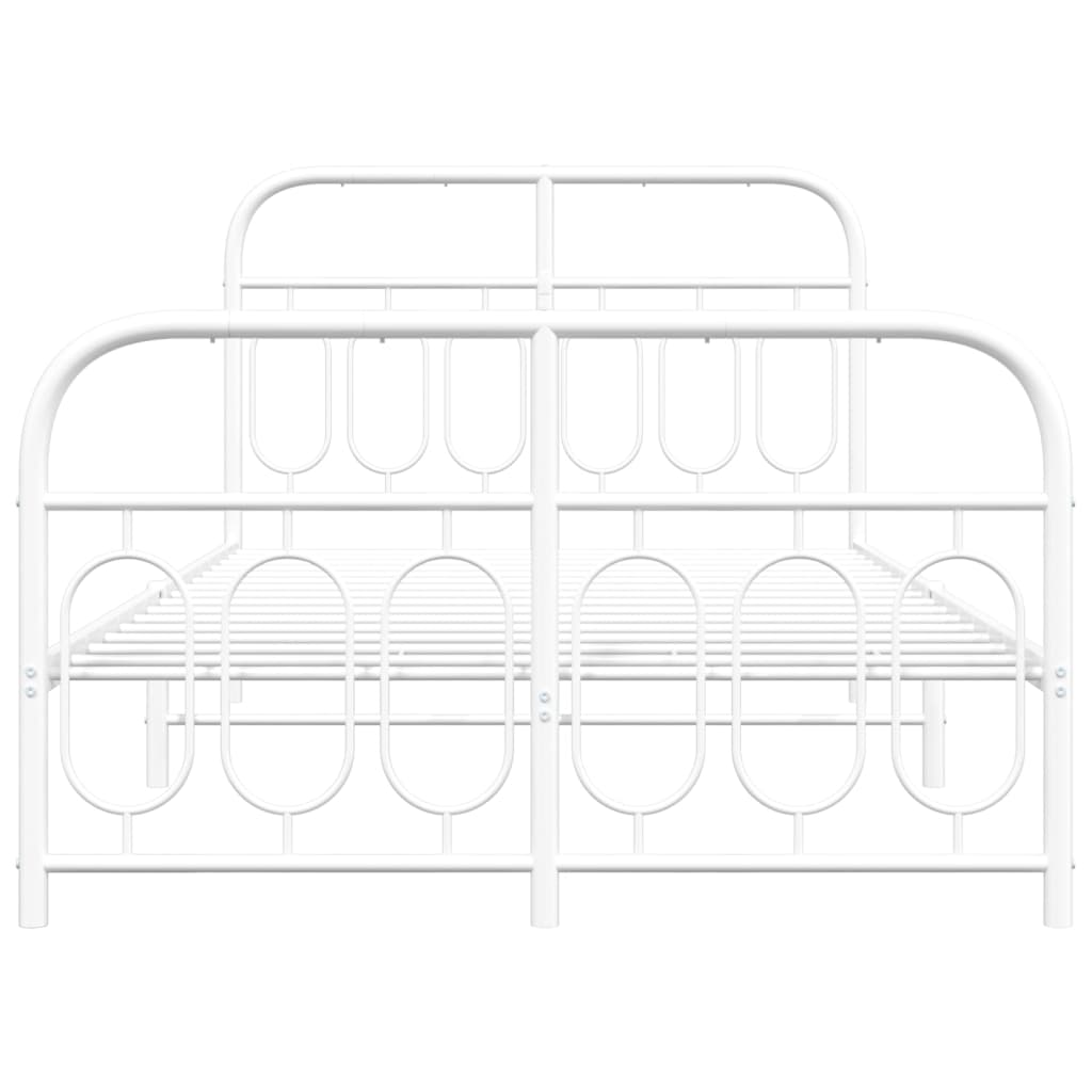 Cadre de lit métal sans matelas et pied de lit blanc 120x200 cm - XIOS