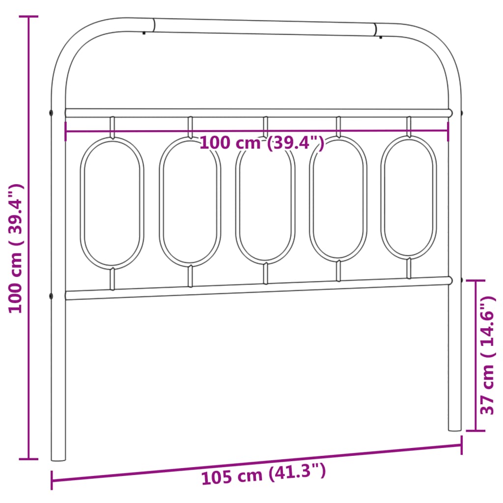 Tête de lit métal blanc 100 cm - XIOS