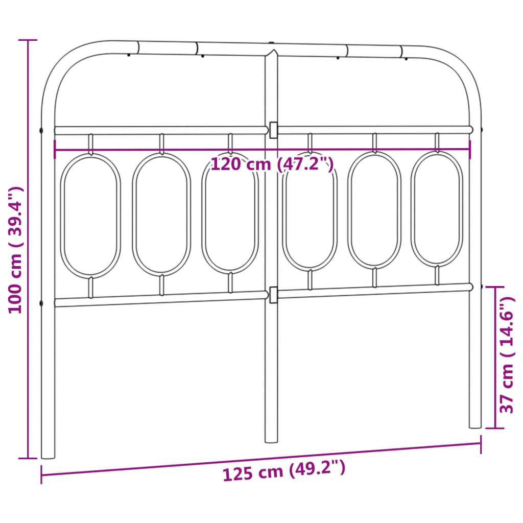 Tête de lit métal blanc 120 cm - XIOS