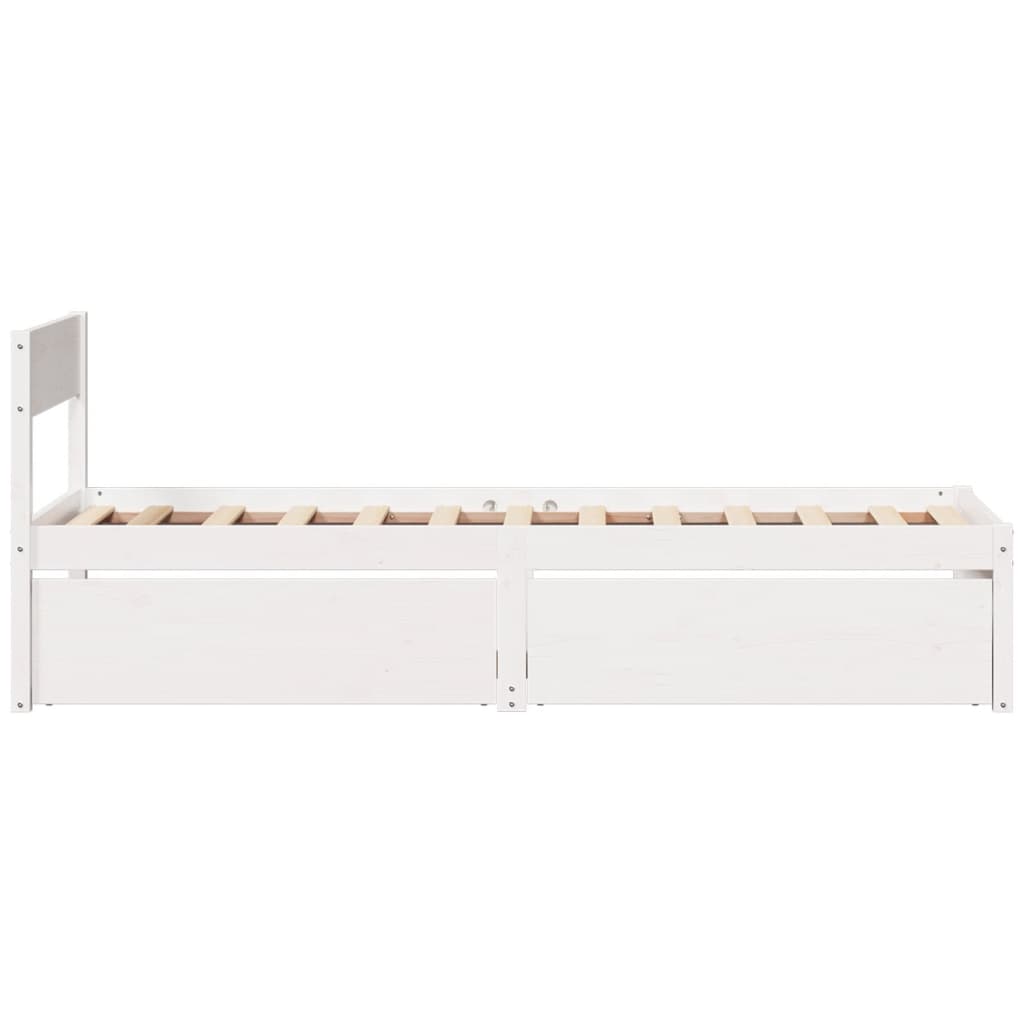 Cadre de lit sans matelas blanc 100x200 cm bois de pin massif - XIOS