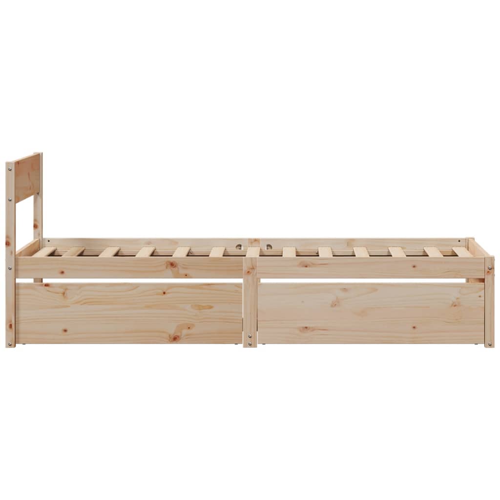 Cadre de lit sans matelas 90x200 cm bois de pin massif - XIOS
