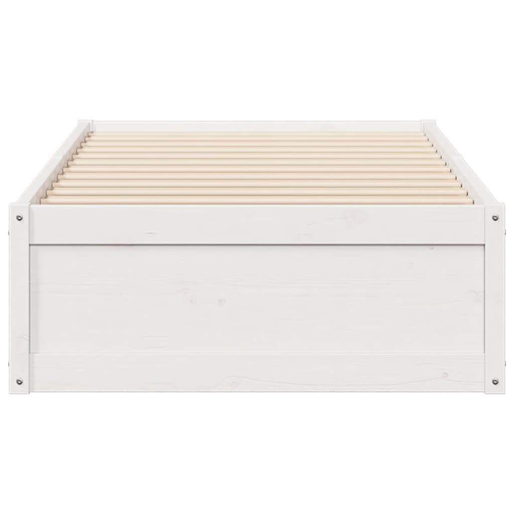 Cadre de lit sans matelas blanc 90x190 cm bois de pin massif - XIOS