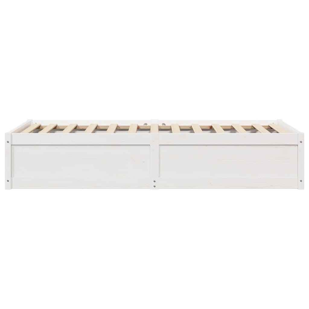 Cadre de lit sans matelas blanc 75x190 cm bois de pin massif - XIOS