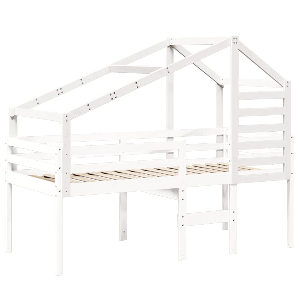 Toit de lit pour enfants blanc 198x97x113 cm bois de pin massif - XIOS