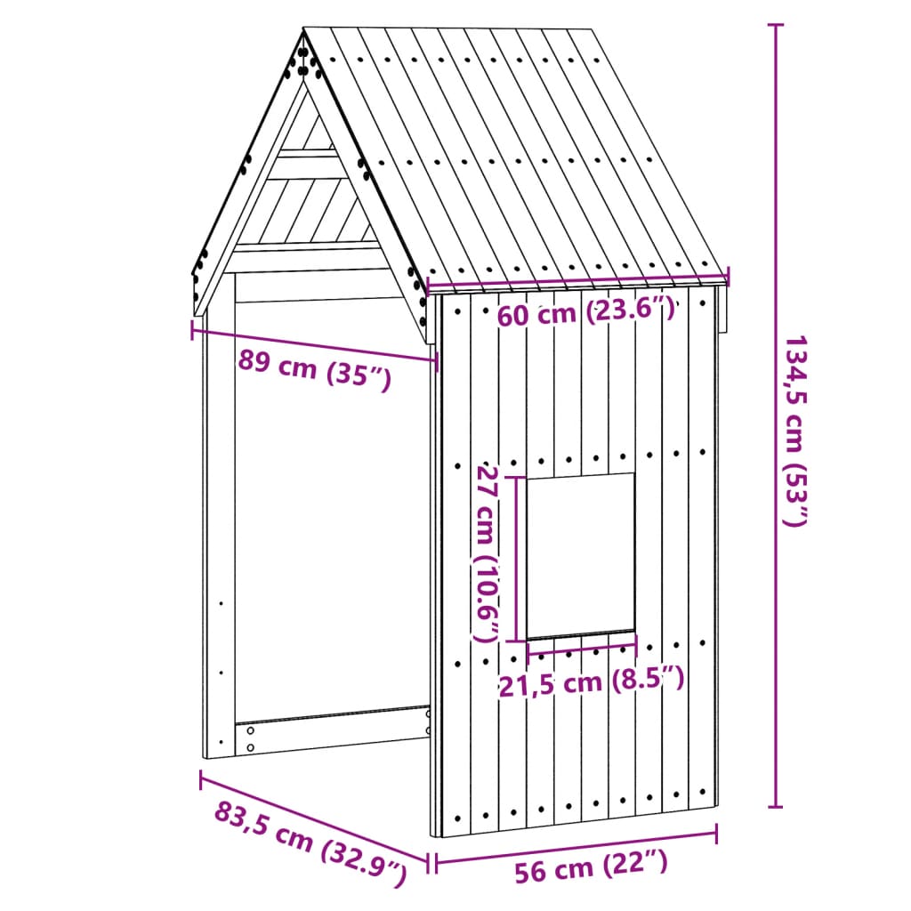 Toit de lit pour enfants blanc 60x89x134,5cm bois de pin massif