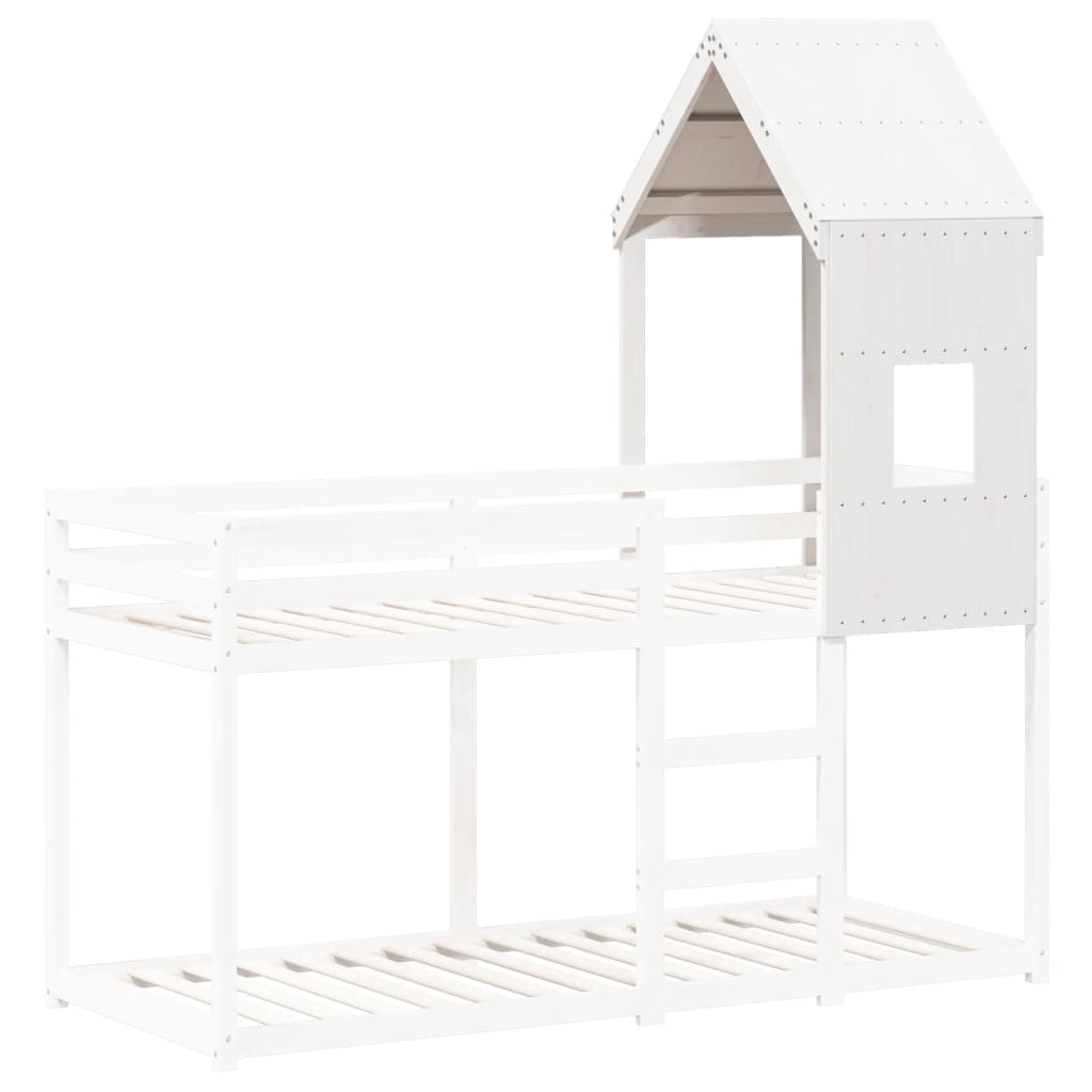 Toit de lit pour enfants blanc 60x99x139,5cm bois de pin massif - XIOS