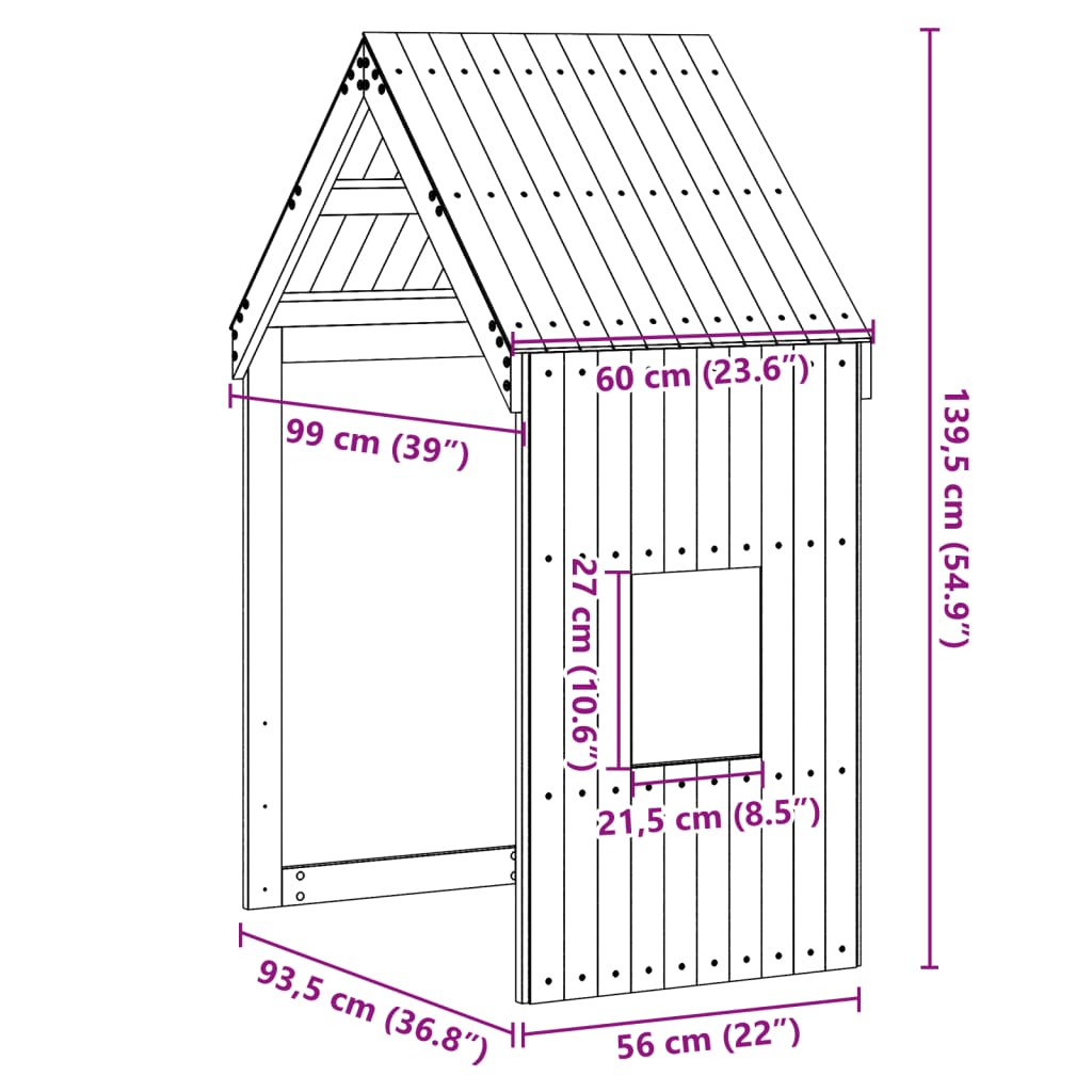 Toit de lit pour enfants 60x99x139,5 cm bois de pin massif