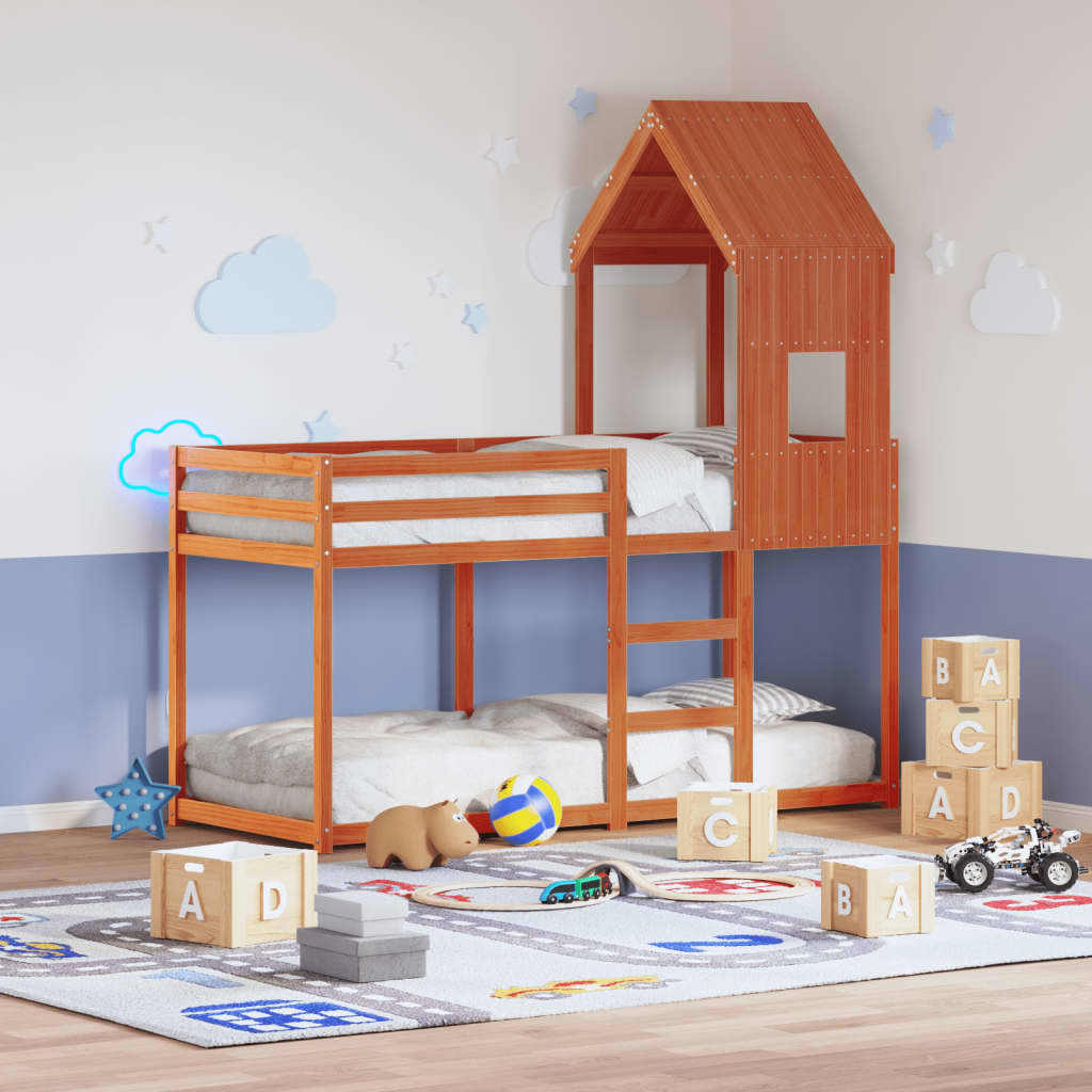Toit de lit pour enfants 60x99x139,5 cm bois de pin massif