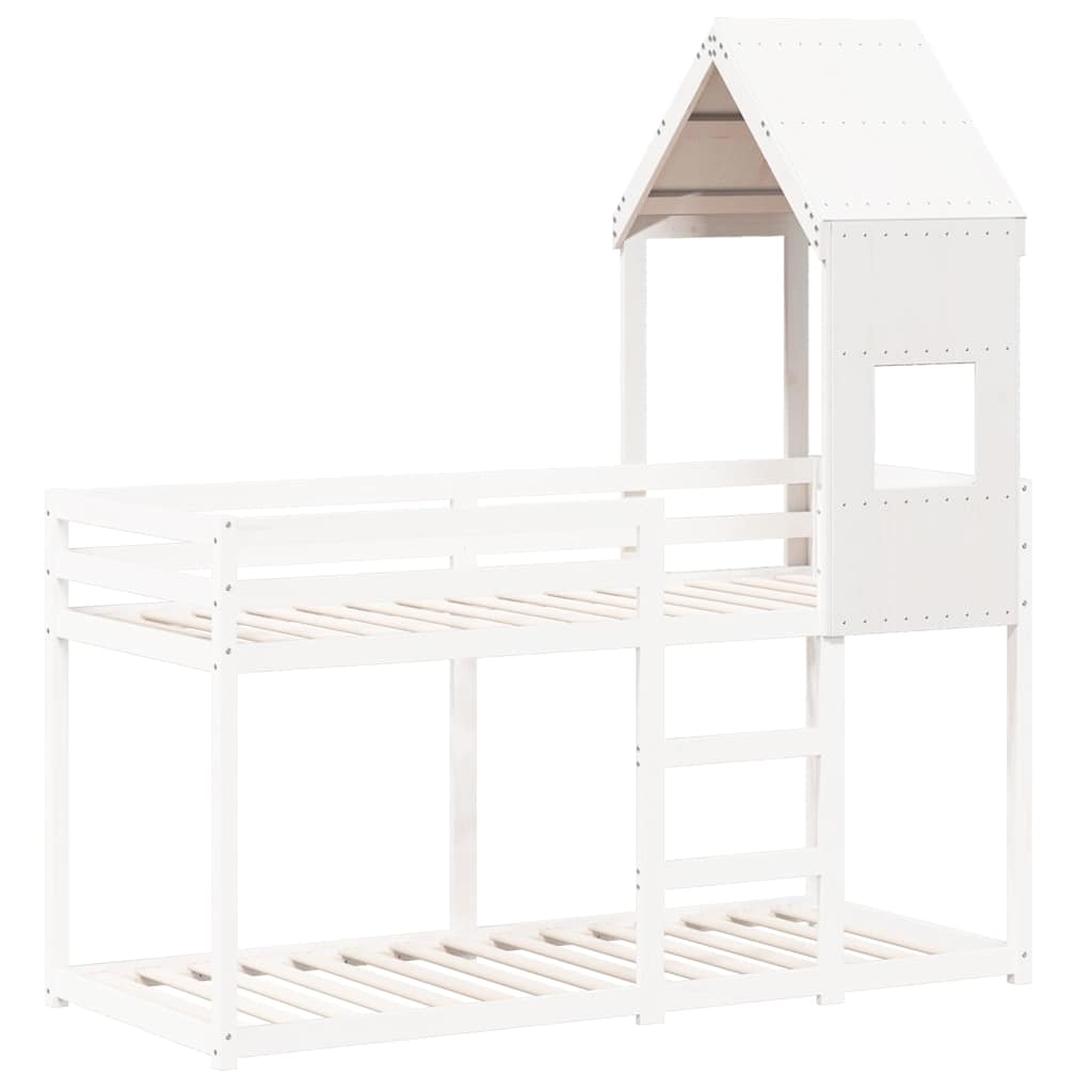 Toit de lit pour enfants blanc 55x99x139,5cm bois de pin massif