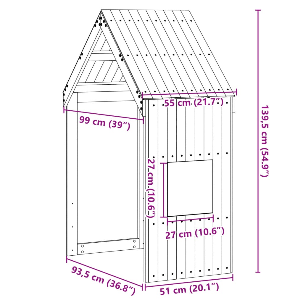 Toit de lit pour enfants blanc 55x99x139,5cm bois de pin massif