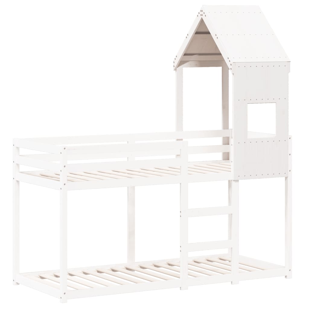 Toit de lit pour enfants blanc 55x84x132 cm bois de pin massif - XIOS