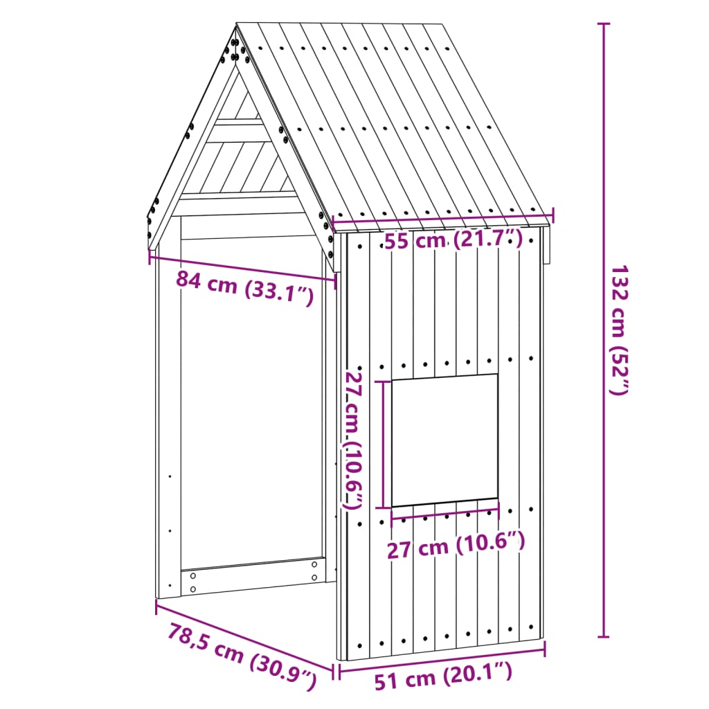Toit de lit pour enfants 55x84x132 cm bois de pin massif - XIOS