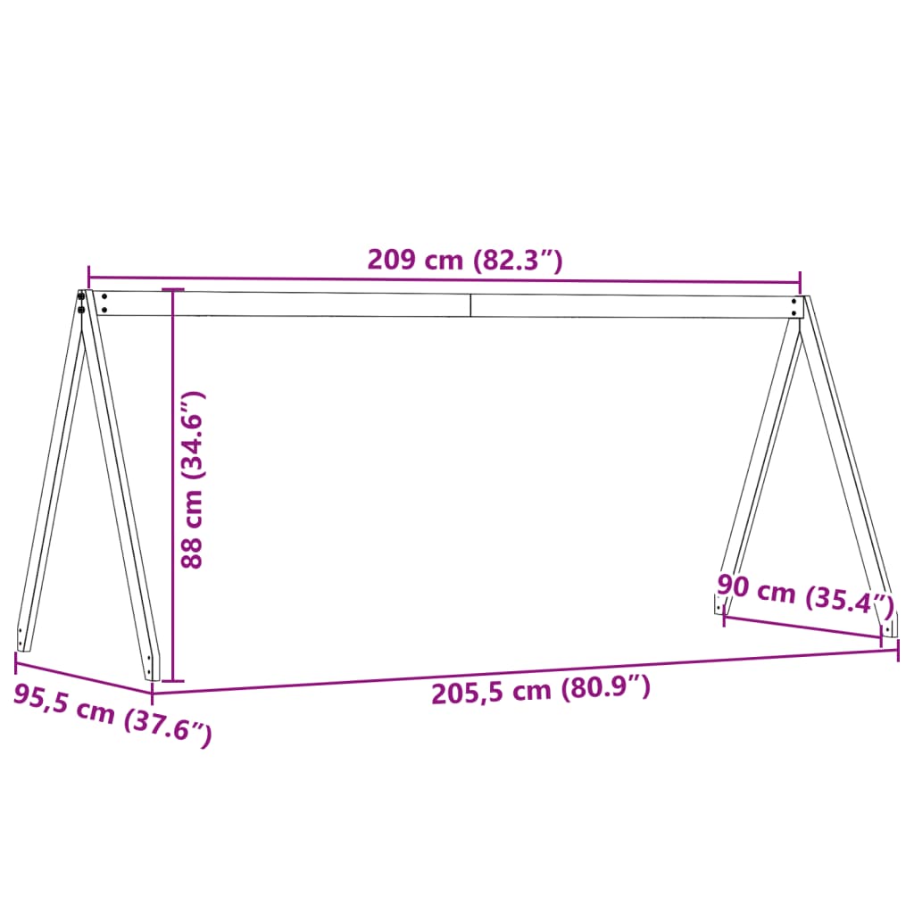 Toit de lit pour enfants 209x95,5x88 cm bois de pin massif