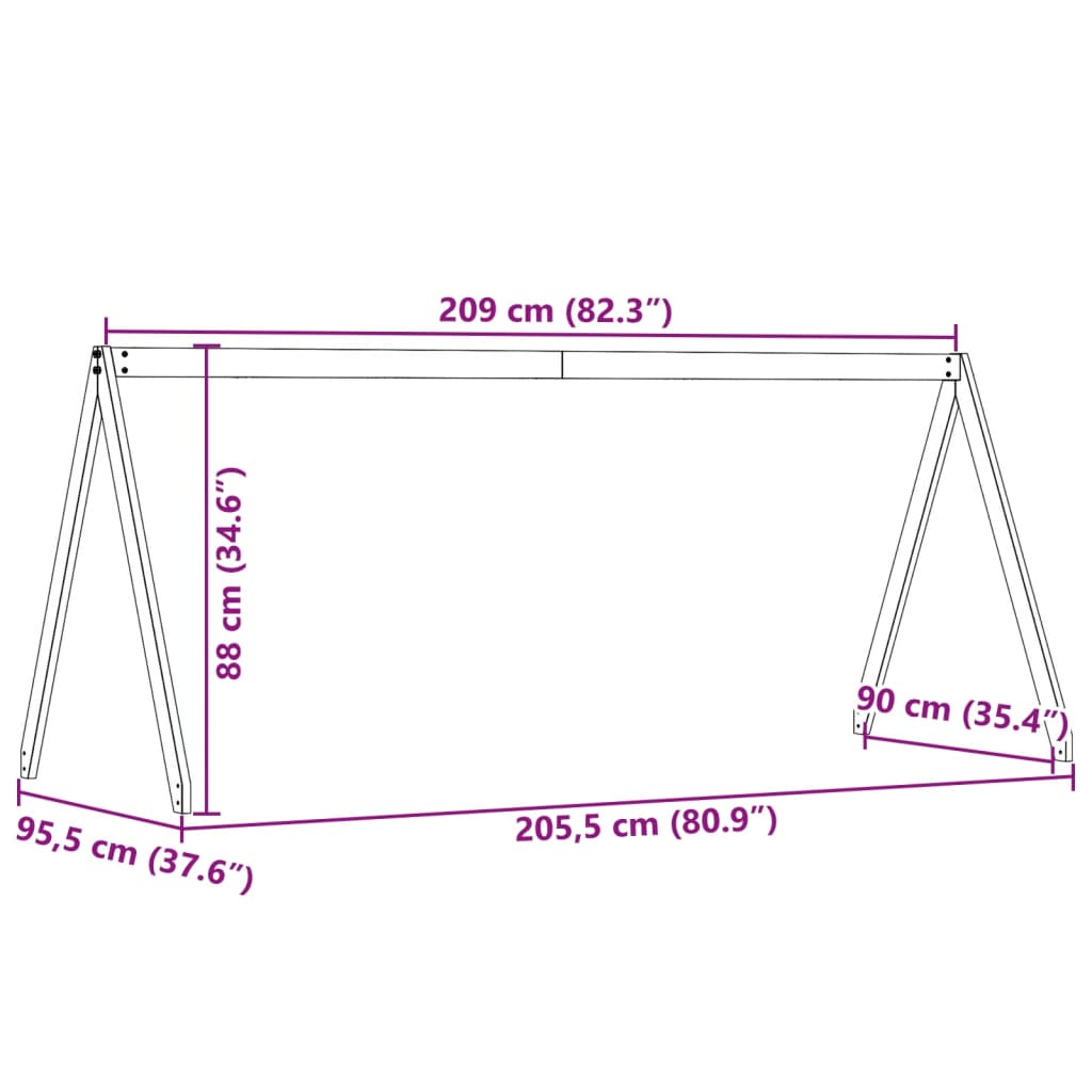 Toit de lit pour enfants 209x95,5x88 cm bois de pin massif
