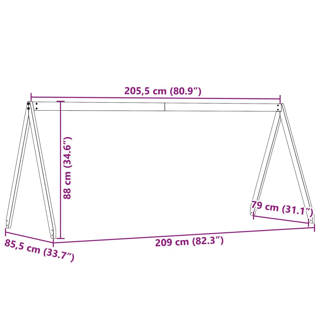Toit de lit pour enfants 209x85,5x88 cm bois de pin massif