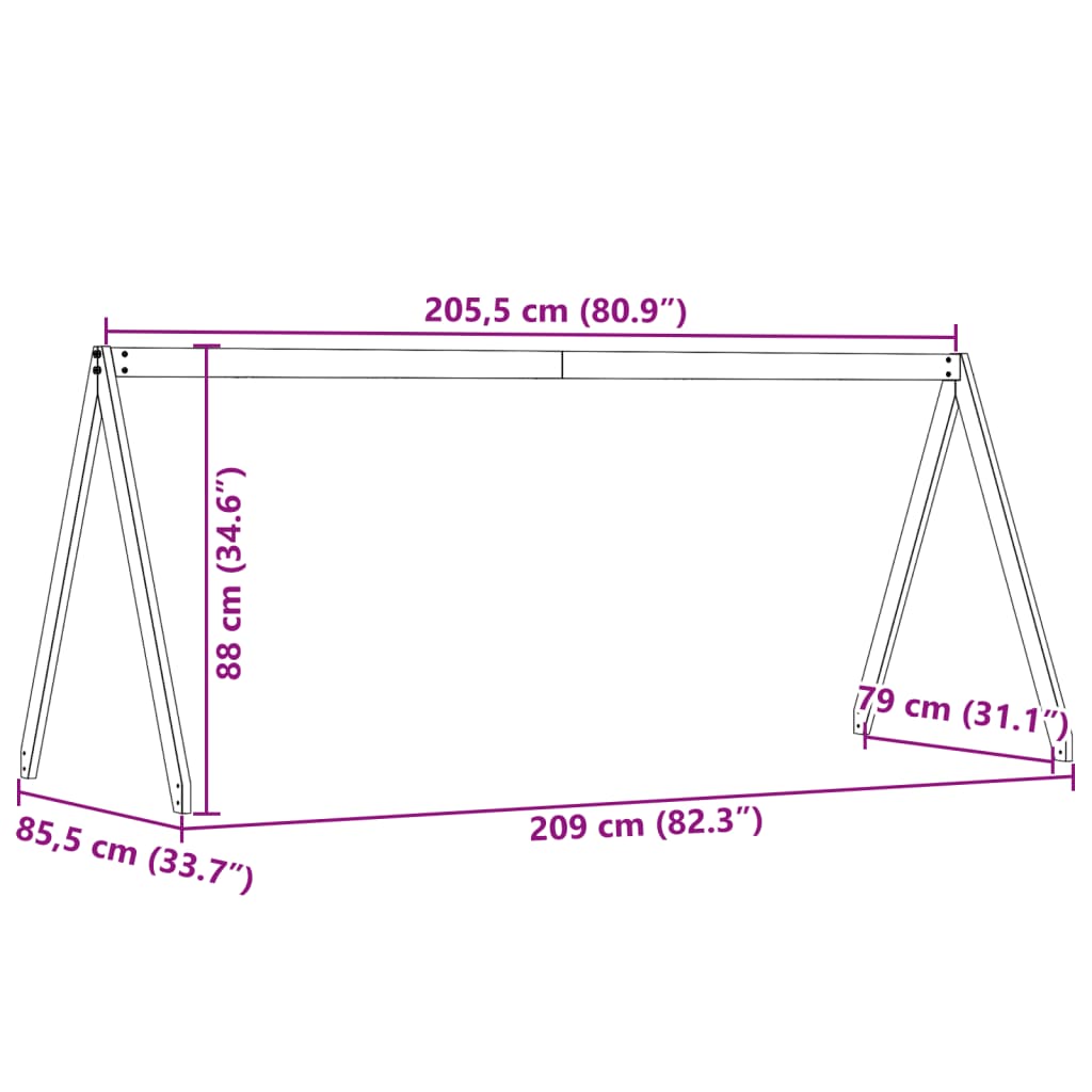 Toit de lit pour enfants 209x85,5x88 cm bois de pin massif