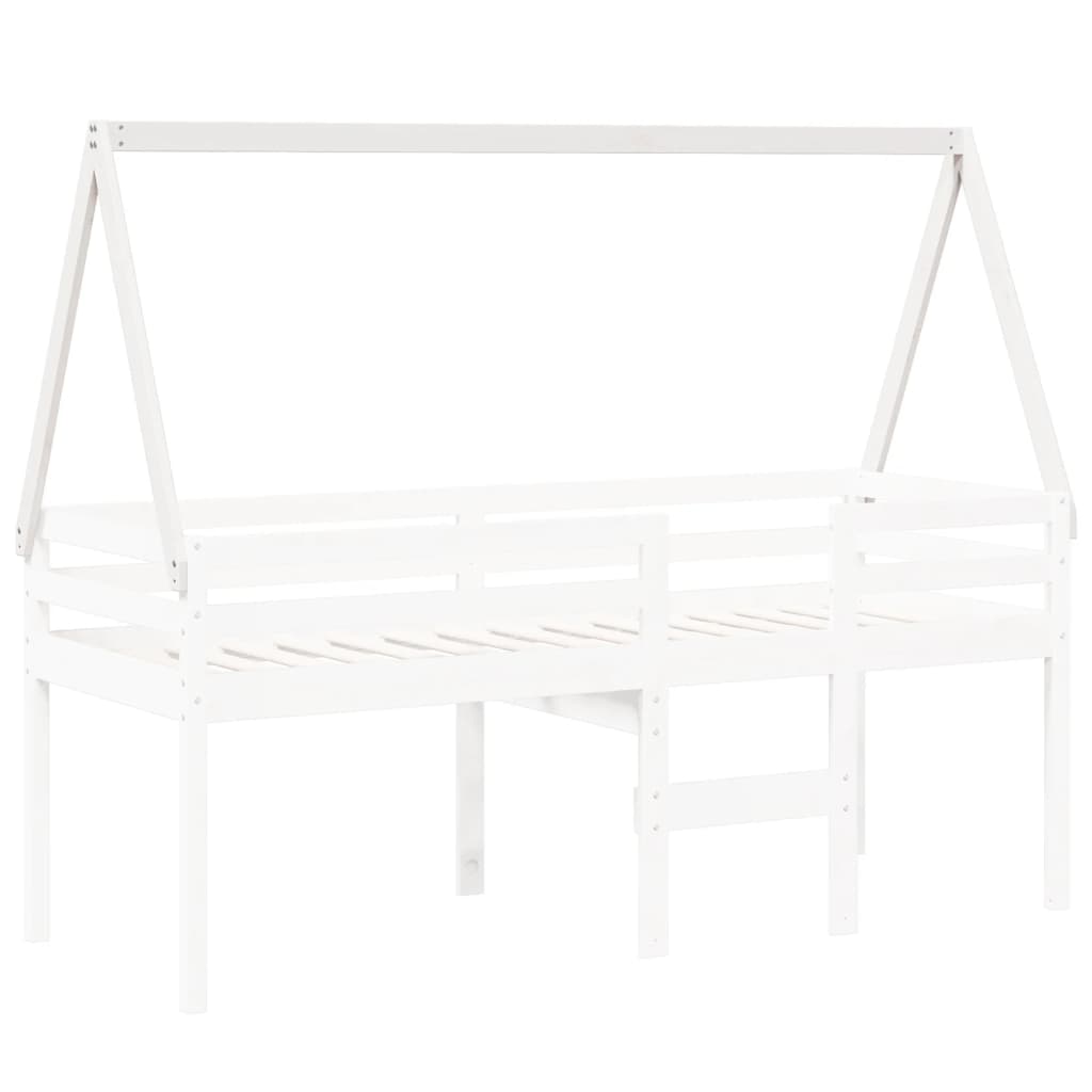 Toit de lit pour enfants blanc 199x95,5x88cm bois de pin massif