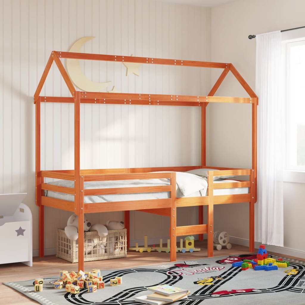 Toit de lit pour enfants 207x95,5x159 cm bois de pin massif