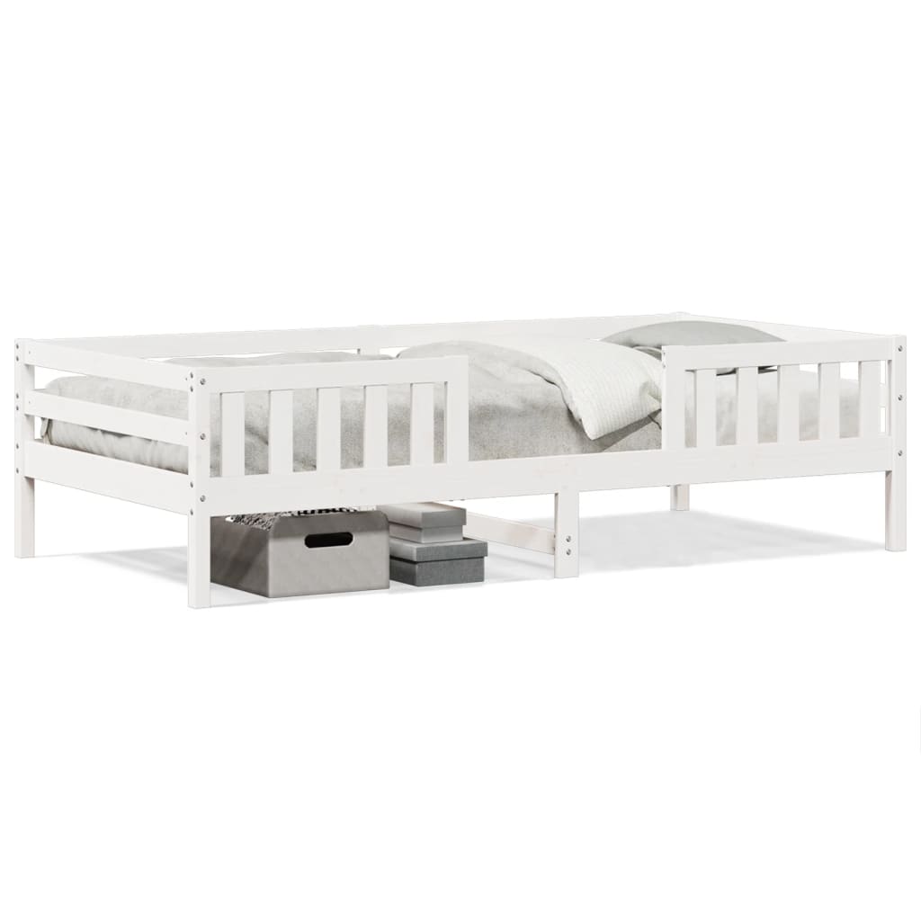 Cadre de lit sans matelas blanc 100x200 cm bois de pin massif - XIOS