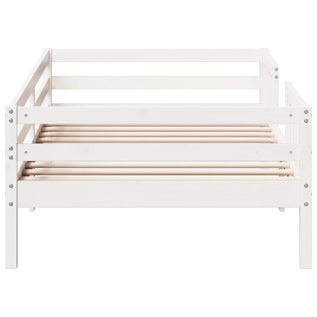 Cadre de lit sans matelas blanc 100x200 cm bois de pin massif - XIOS