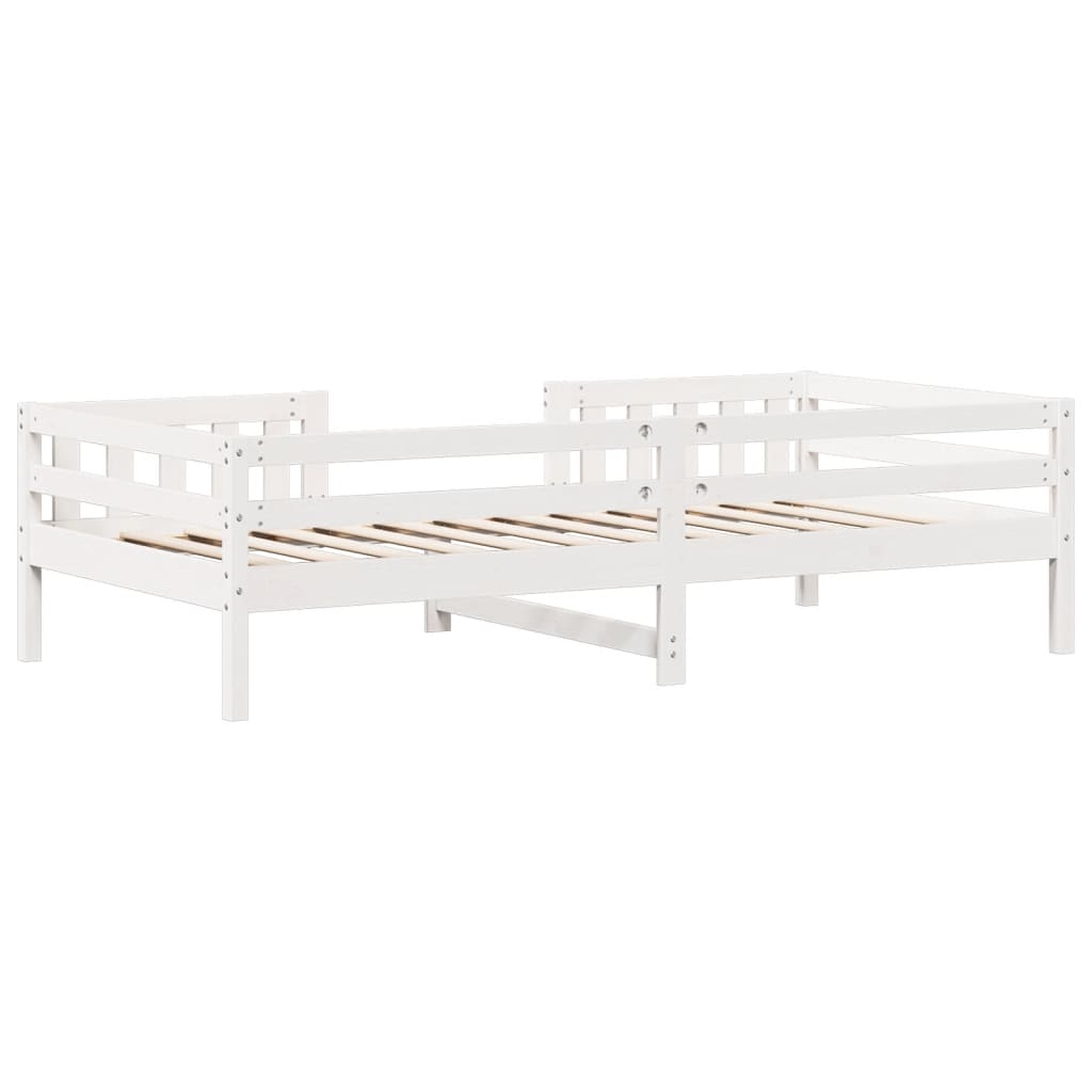 Cadre de lit sans matelas blanc 100x200 cm bois de pin massif - XIOS