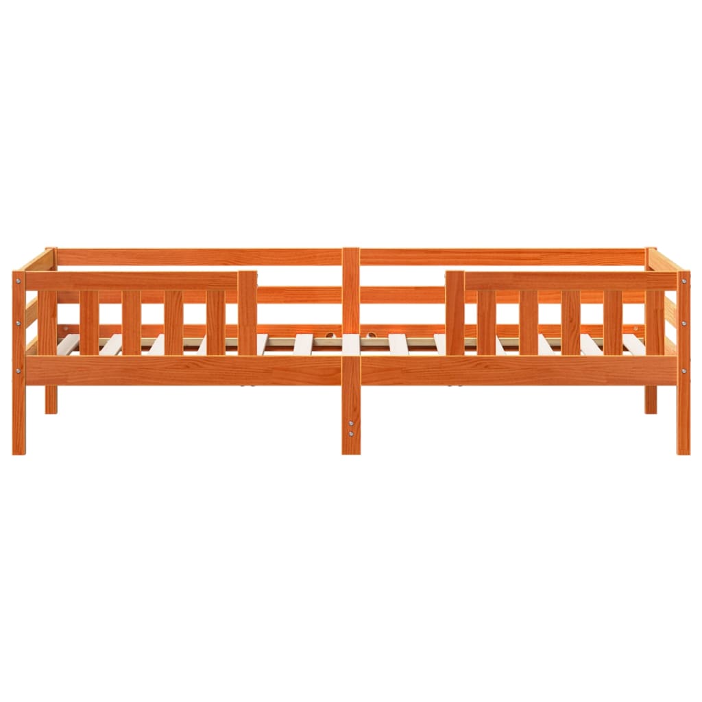 Cadre de lit sans matelas cire marron 100x200cm bois pin massif - XIOS