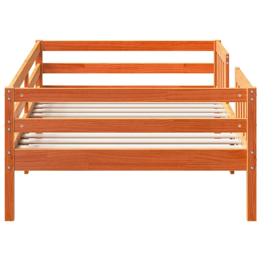 Cadre de lit sans matelas cire marron 100x200cm bois pin massif - XIOS