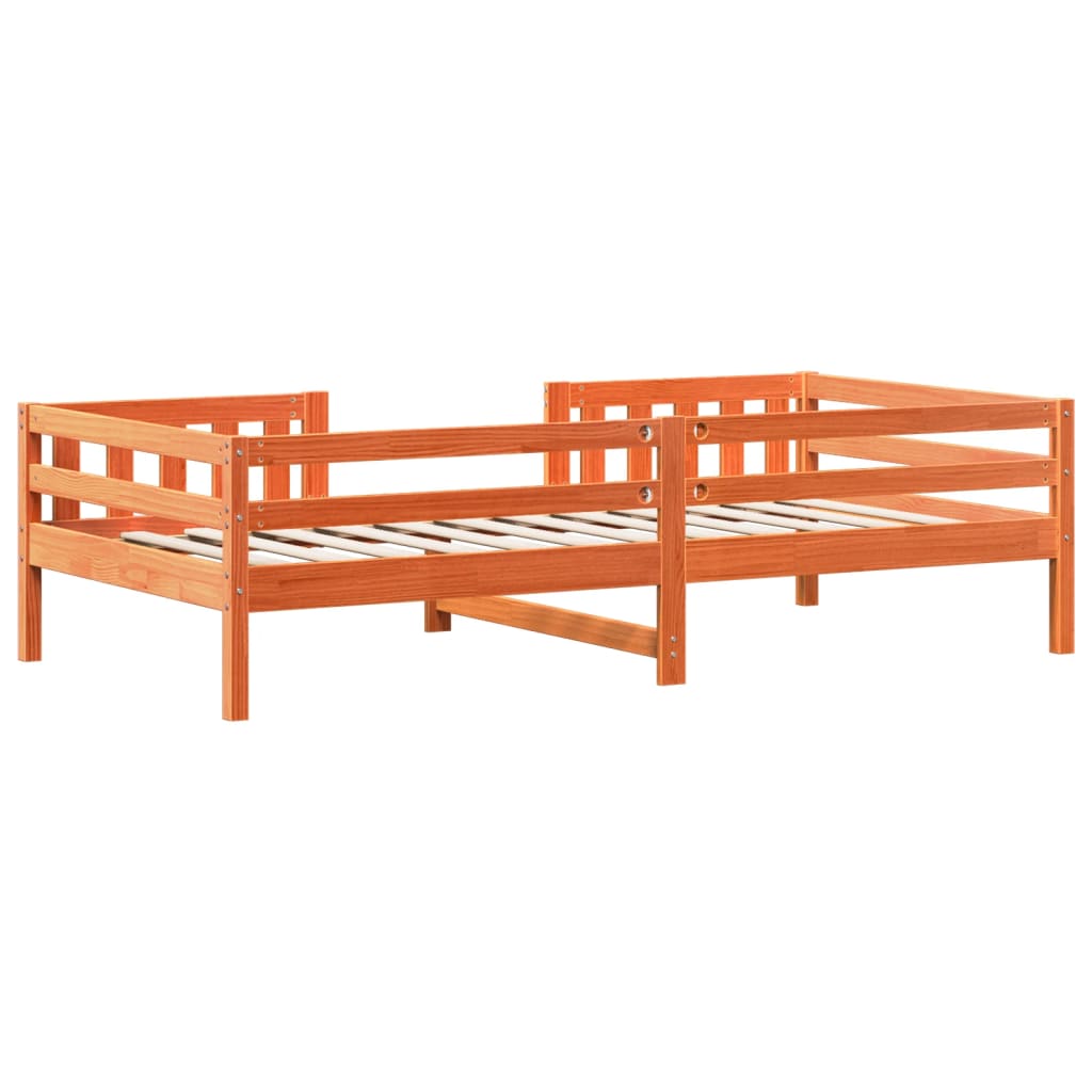 Cadre de lit sans matelas cire marron 75x190 cm bois pin massif - XIOS