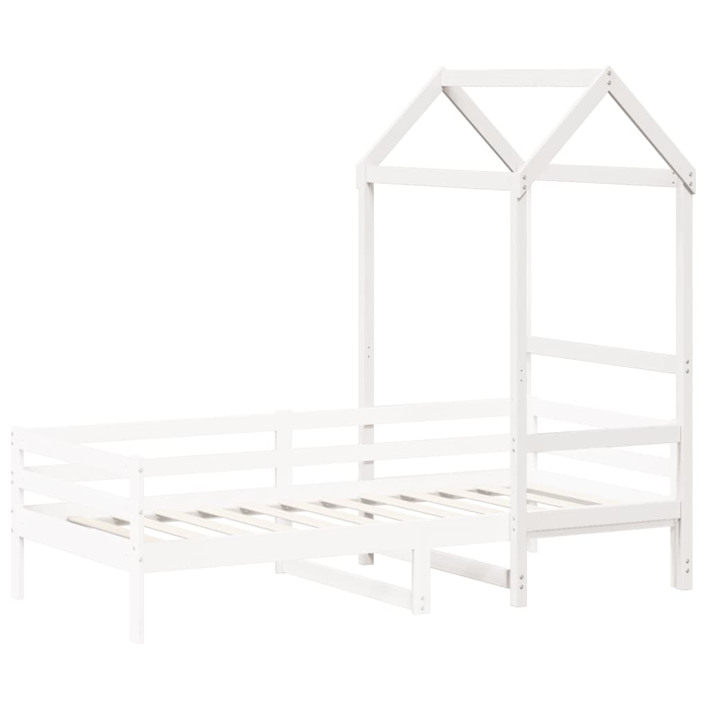 Toit de lit pour enfants blanc 98x70x176,5cm bois de pin massif