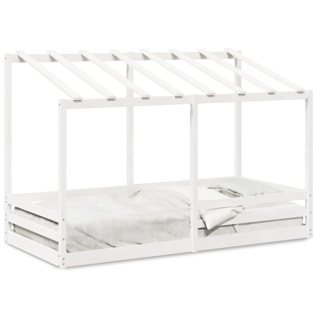 Lit pour enfants sans matelas blanc 90x200 cm bois pin massif - XIOS