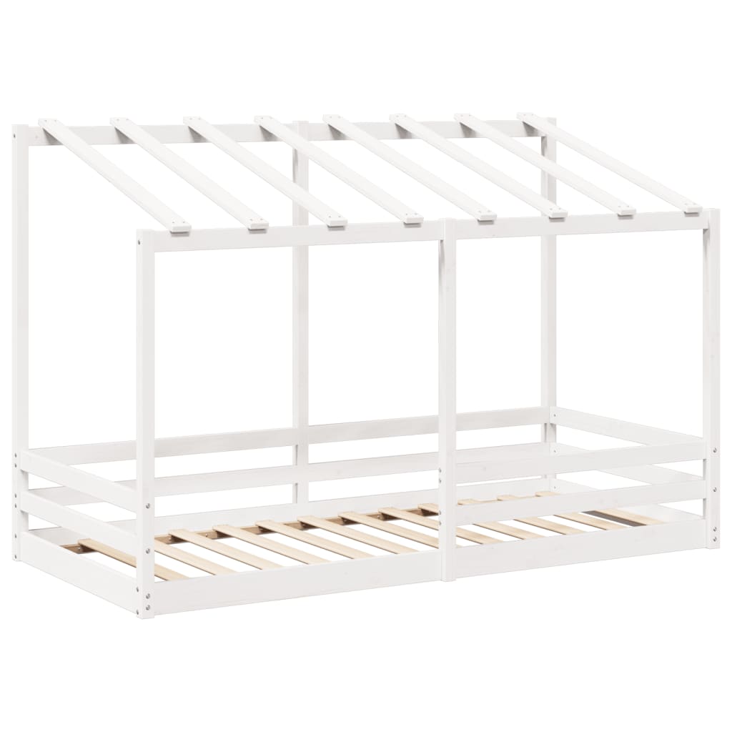 Lit pour enfants sans matelas blanc 90x200 cm bois pin massif - XIOS