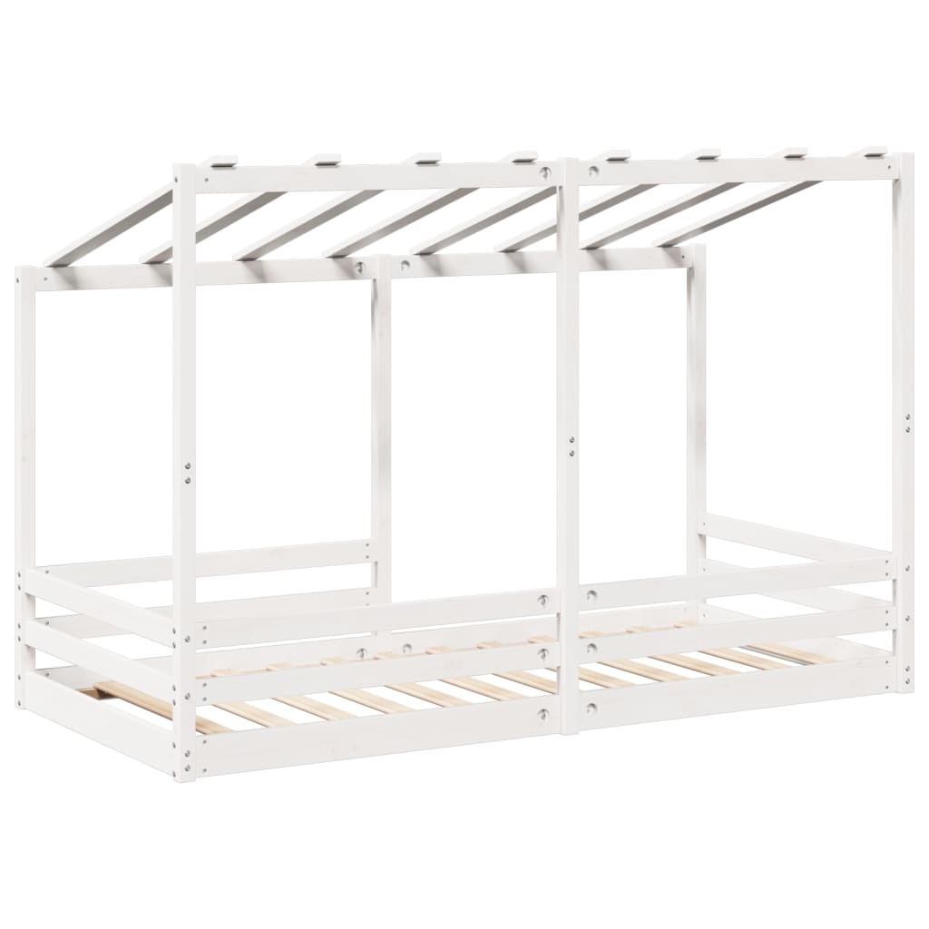 Lit pour enfants sans matelas blanc 90x200 cm bois pin massif - XIOS