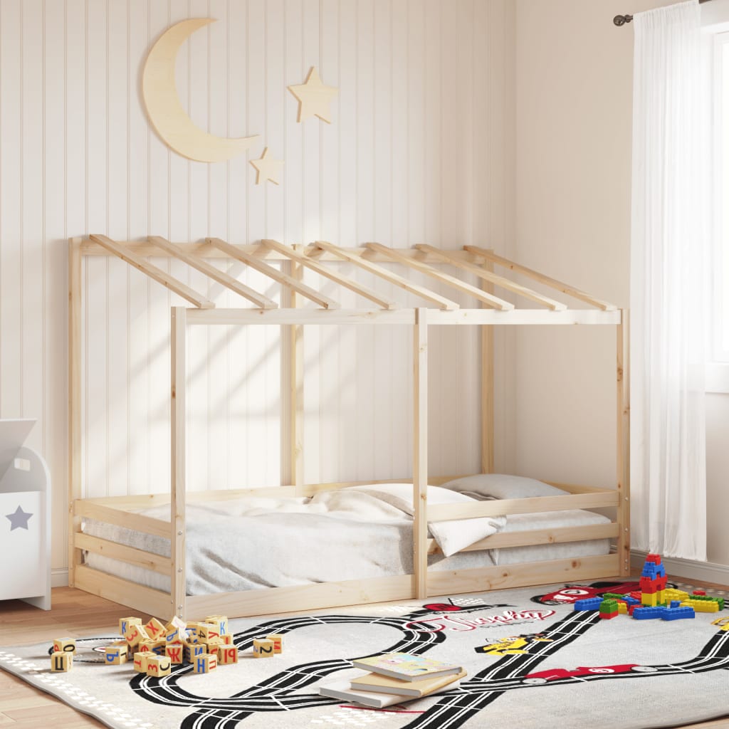 Lit pour enfants sans matelas blanc 80x200 cm bois pin massif - XIOS
