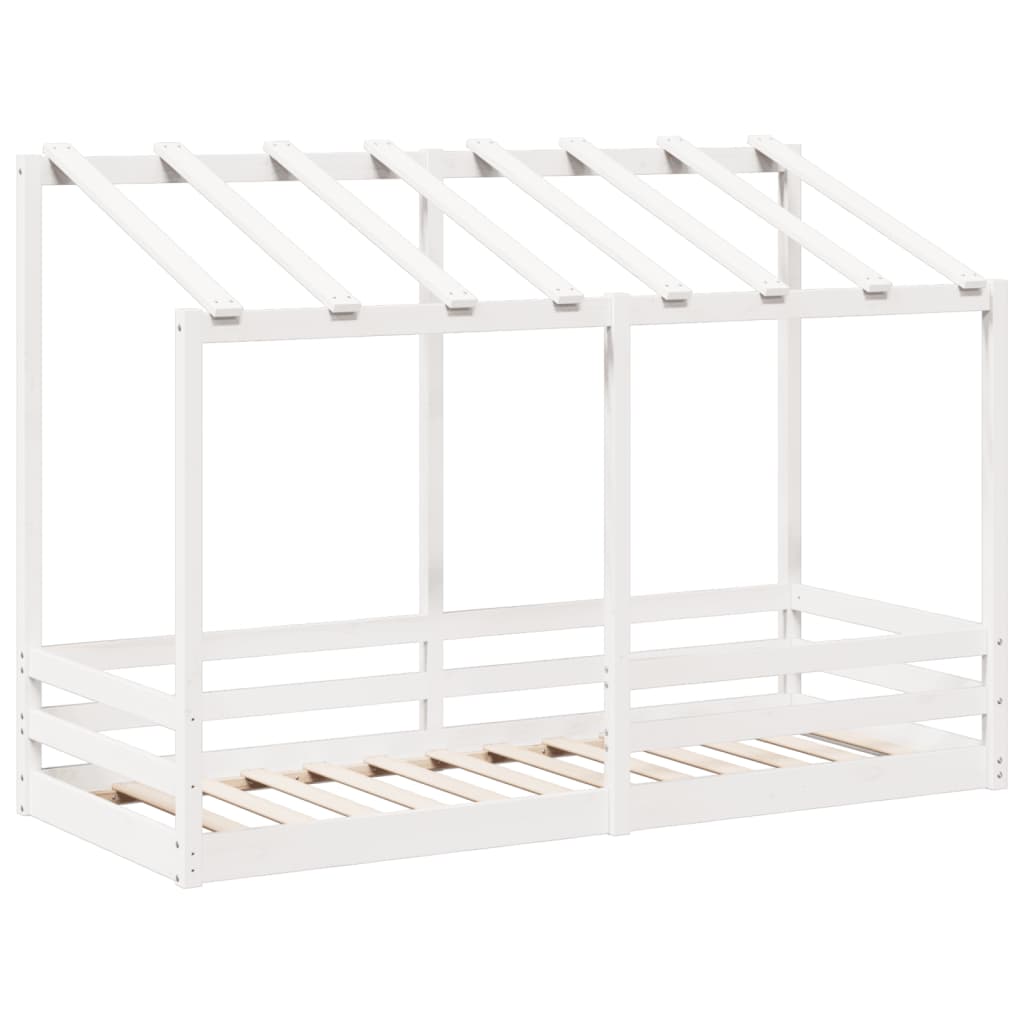 Lit pour enfants sans matelas blanc 75x190 cm bois pin massif - XIOS