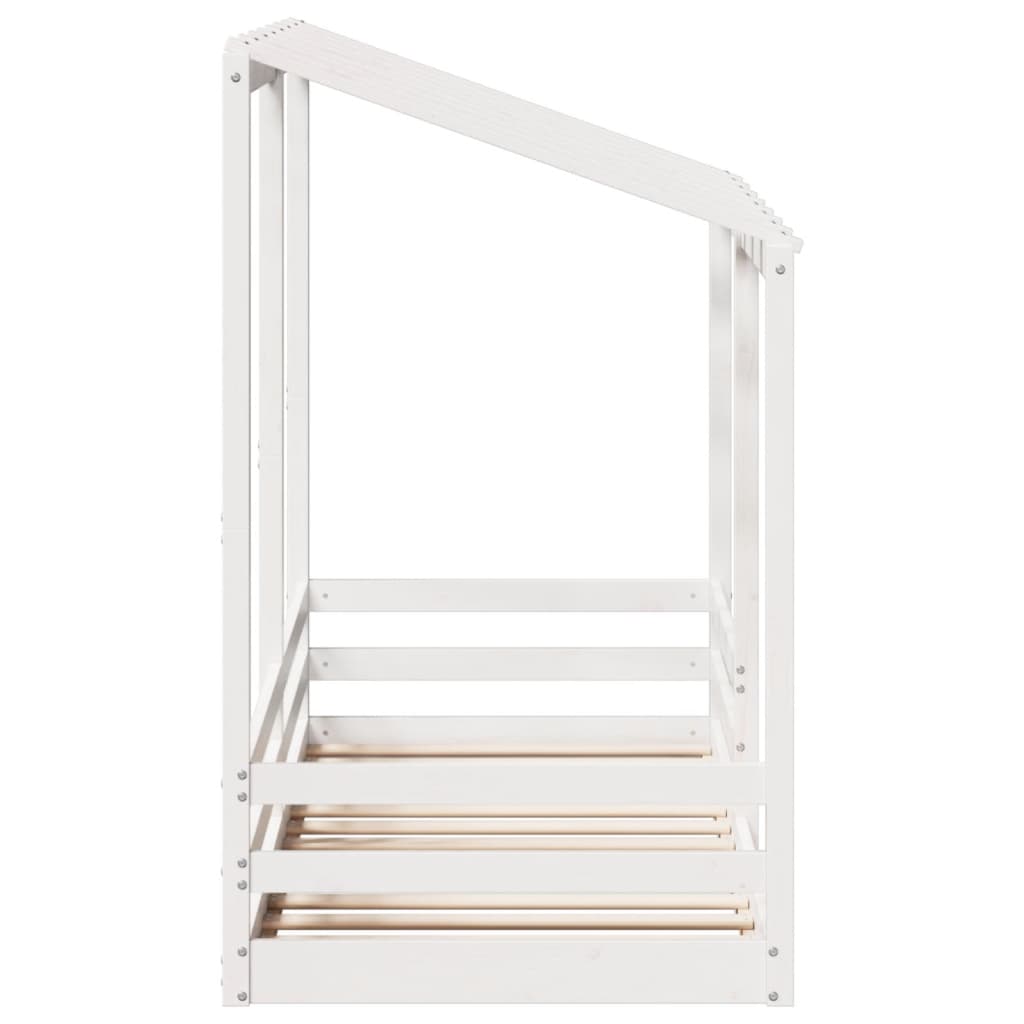 Lit pour enfants sans matelas blanc 75x190 cm bois pin massif - XIOS
