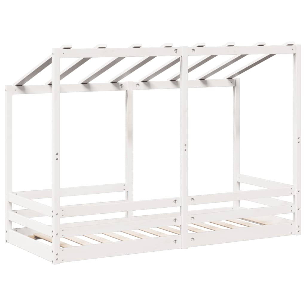 Lit pour enfants sans matelas blanc 75x190 cm bois pin massif - XIOS