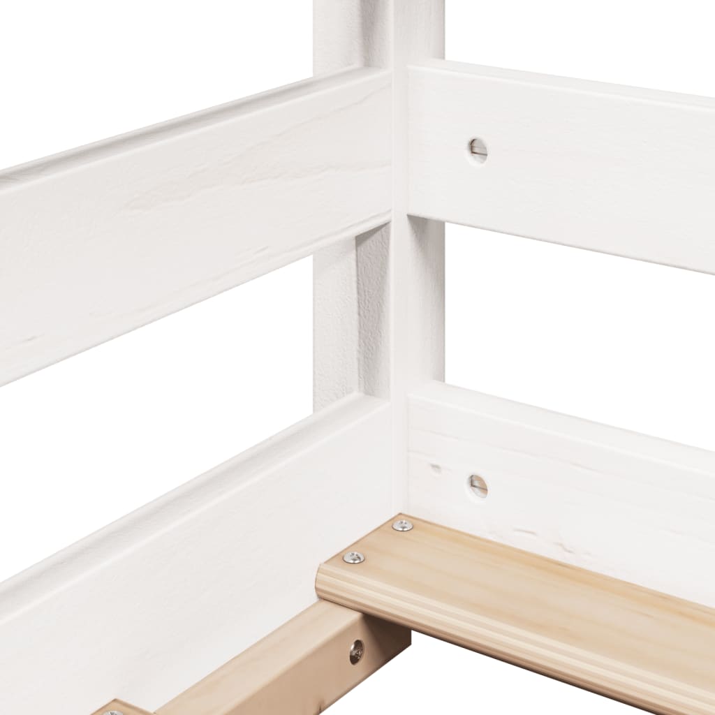 Lit pour enfants sans matelas blanc 75x190 cm bois pin massif - XIOS