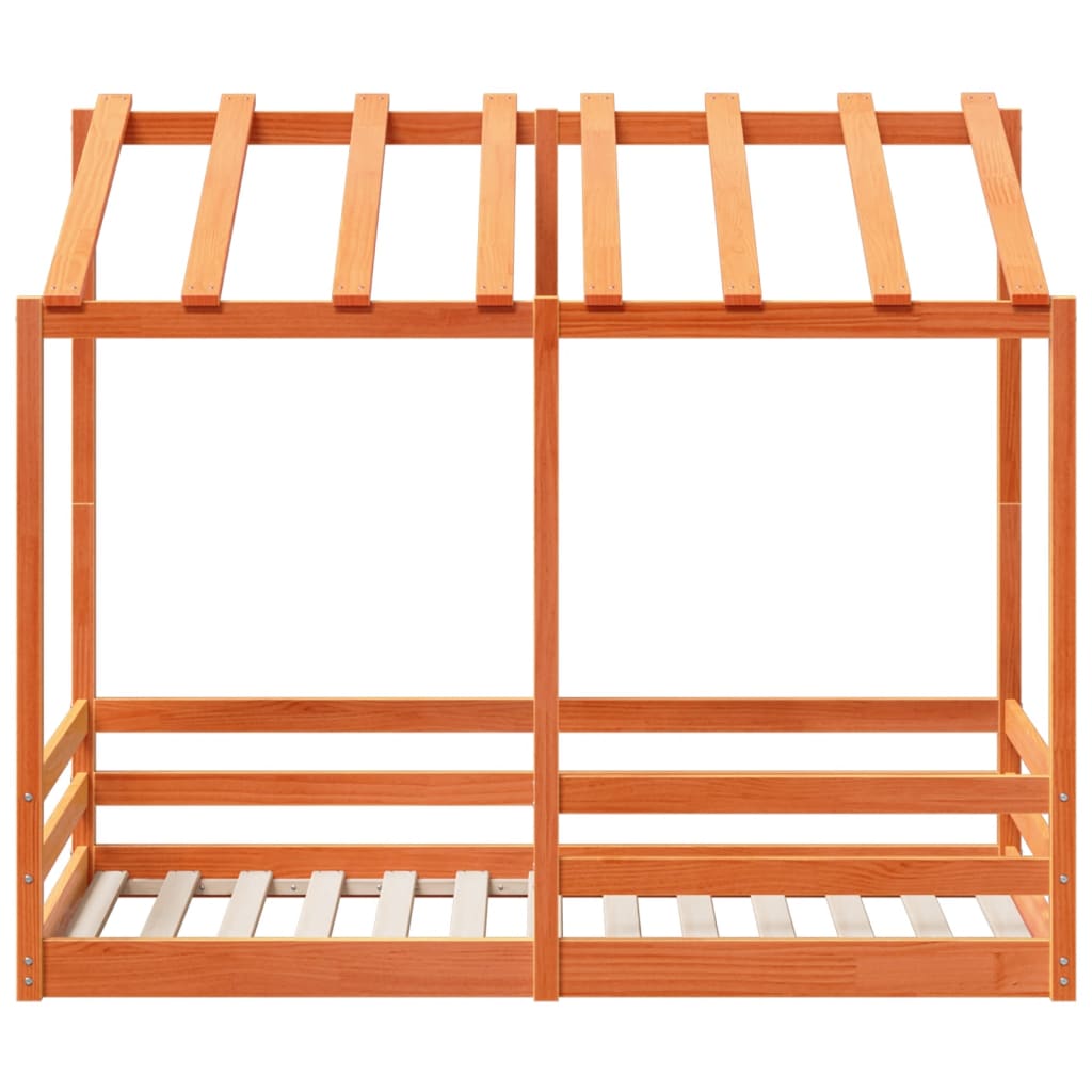 Lit pour enfants sans matelas cire marron 80x160 cm pin massif - XIOS