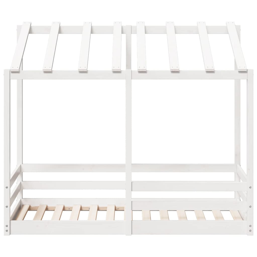 Lit pour enfants sans matelas blanc 70x140cm bois de pin massif - XIOS