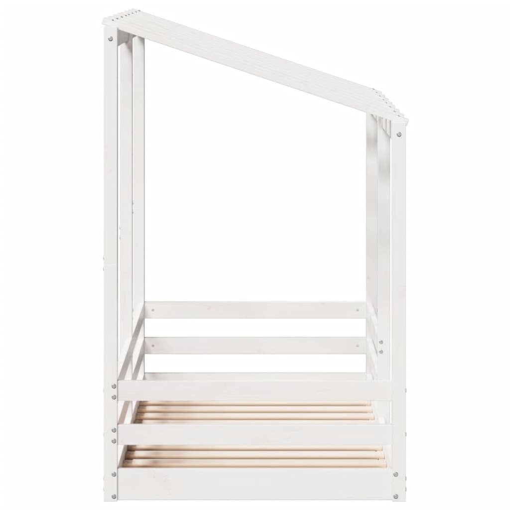 Lit pour enfants sans matelas blanc 70x140cm bois de pin massif - XIOS