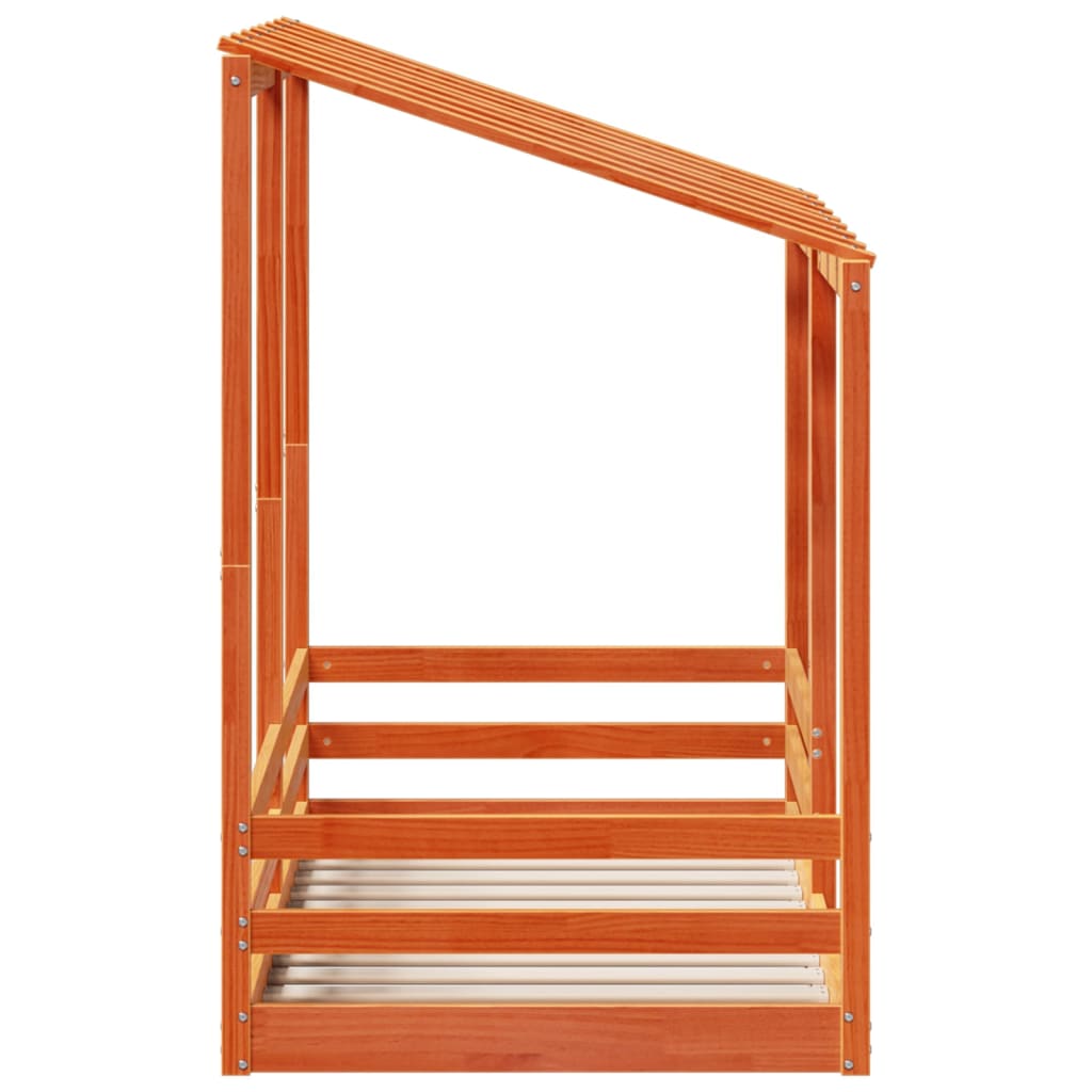 Lit pour enfants sans matelas cire marron 70x140 cm pin massif - XIOS