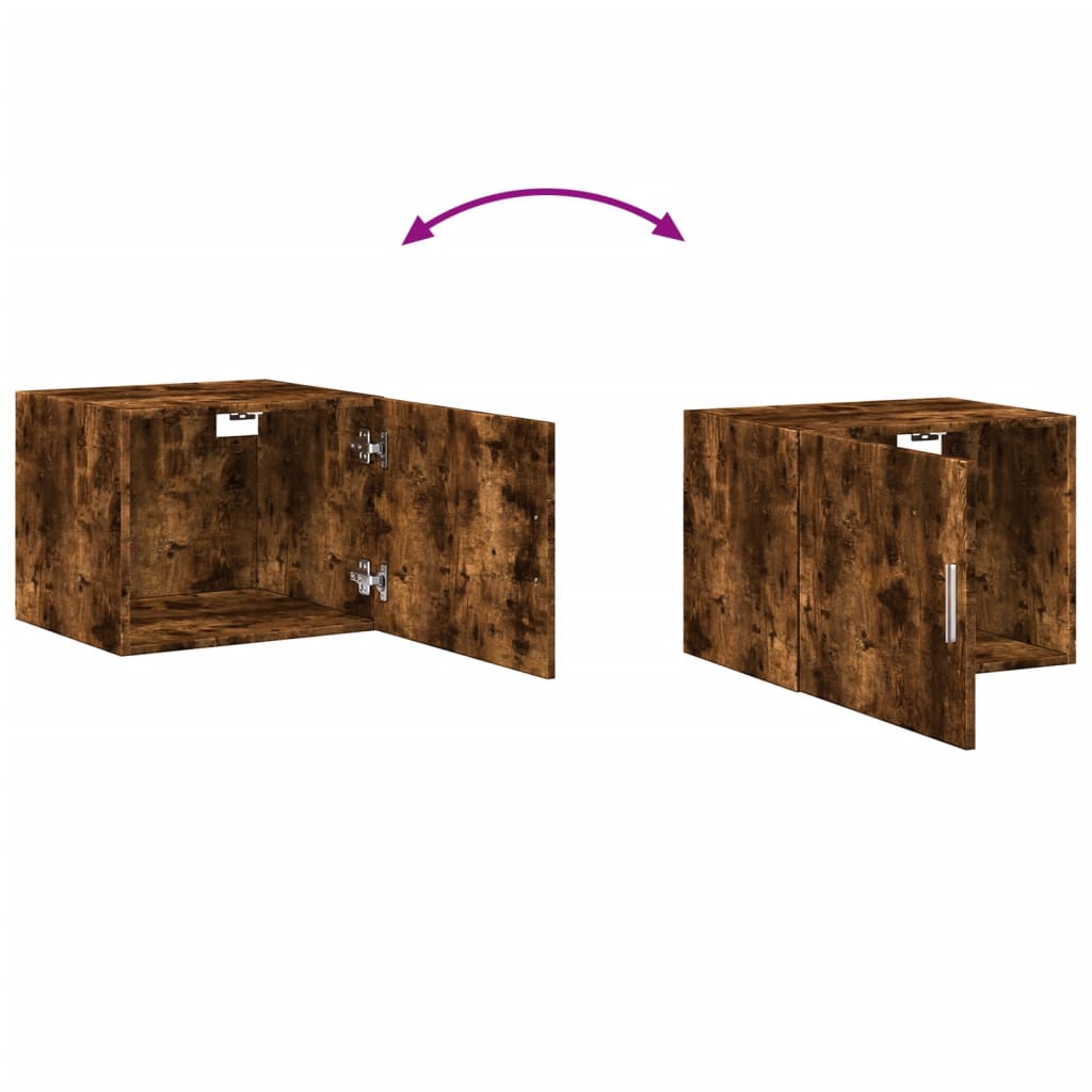 Armoire murale chêne fumé 50x42,5x40 cm bois d'ingénierie - XIOS