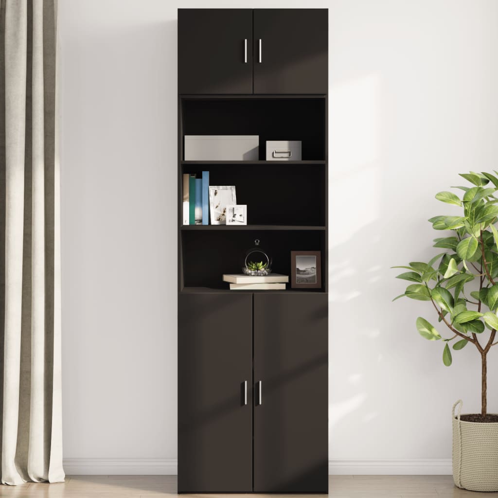 Armoire murale noir 70x42,5x40 cm bois d'ingénierie - XIOS