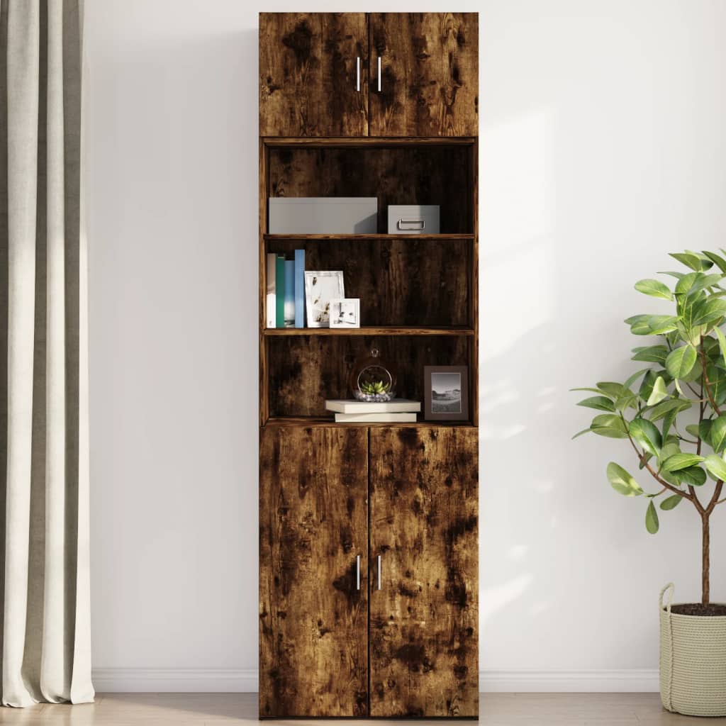 Armoire murale chêne fumé 70x42,5x40 cm bois d'ingénierie - XIOS