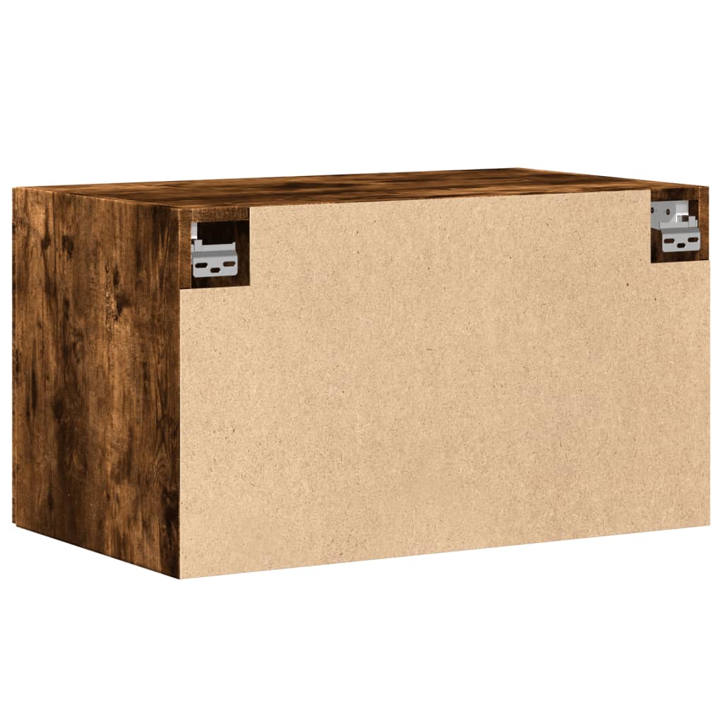 Armoire murale chêne fumé 70x42,5x40 cm bois d'ingénierie - XIOS