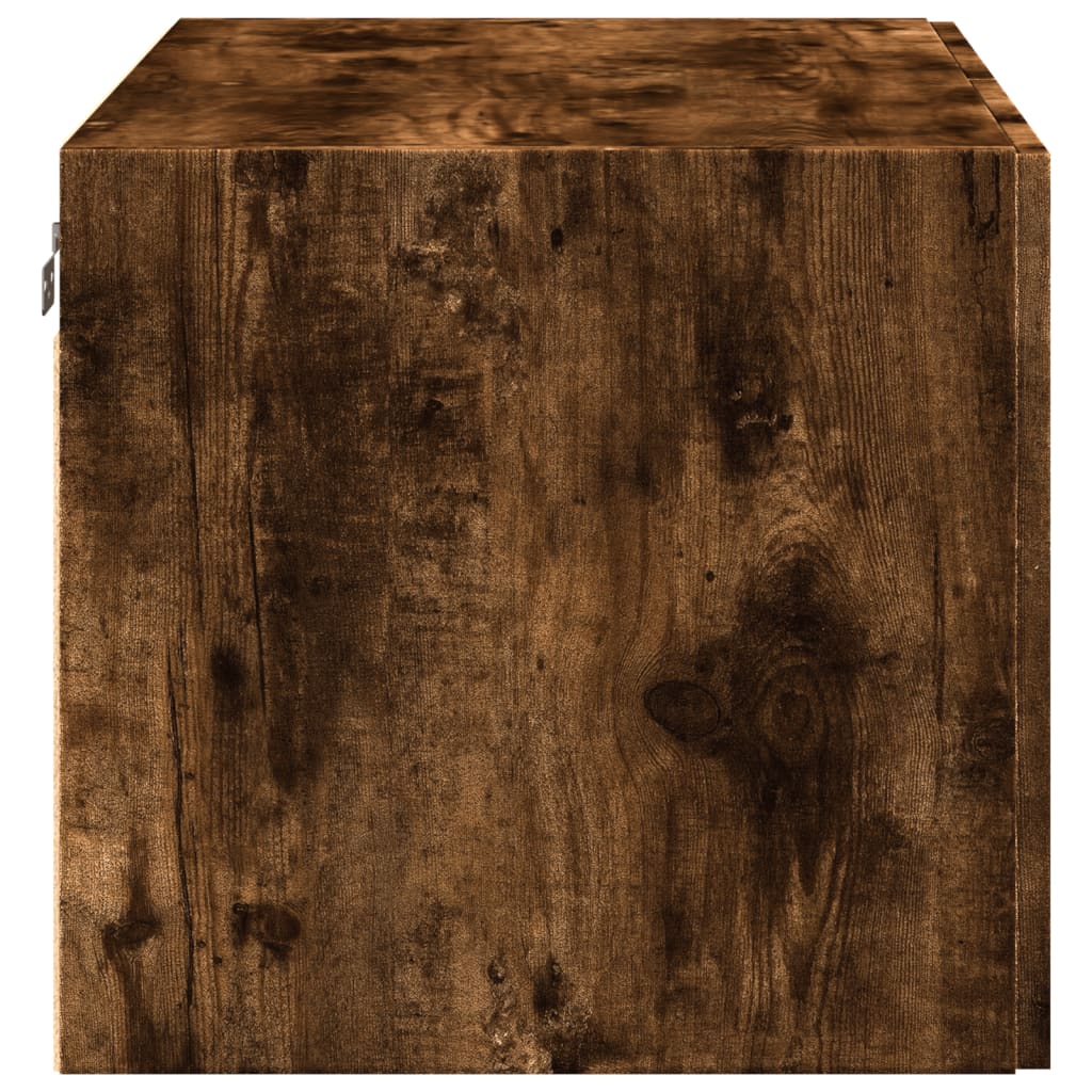 Armoire murale chêne fumé 80x42,5x40 cm bois d'ingénierie - XIOS
