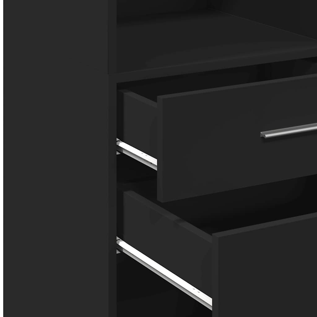 Buffet haut noir 30x42,5x124 cm bois d'ingénierie - XIOS