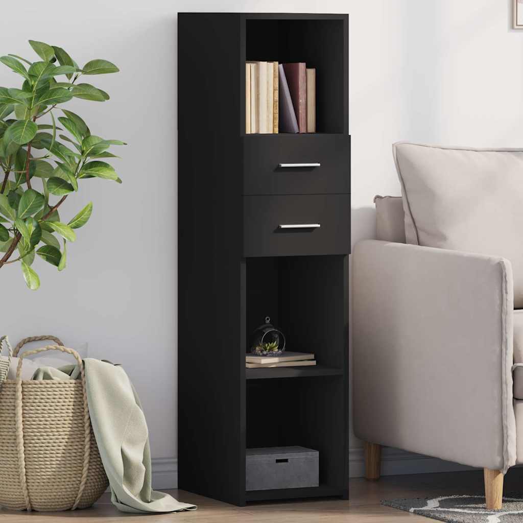 Buffet haut noir 30x42,5x124 cm bois d'ingénierie - XIOS