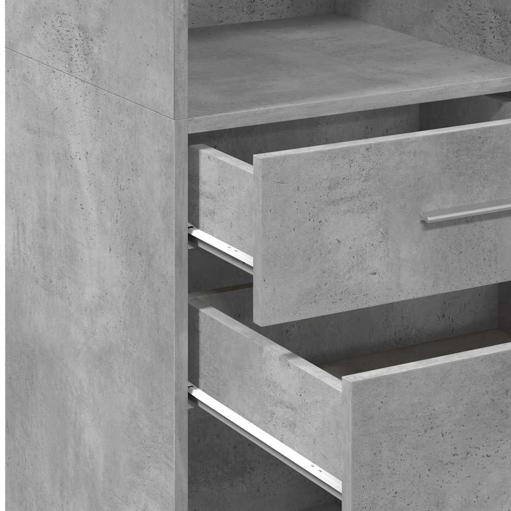 Buffet haut gris béton 30x42,5x124 cm bois d'ingénierie - XIOS