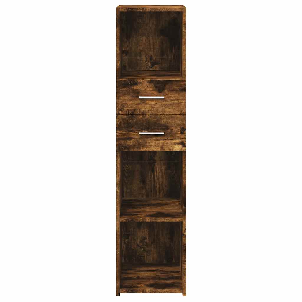 Buffet haut chêne fumé 30x42,5x124 cm bois d'ingénierie - XIOS
